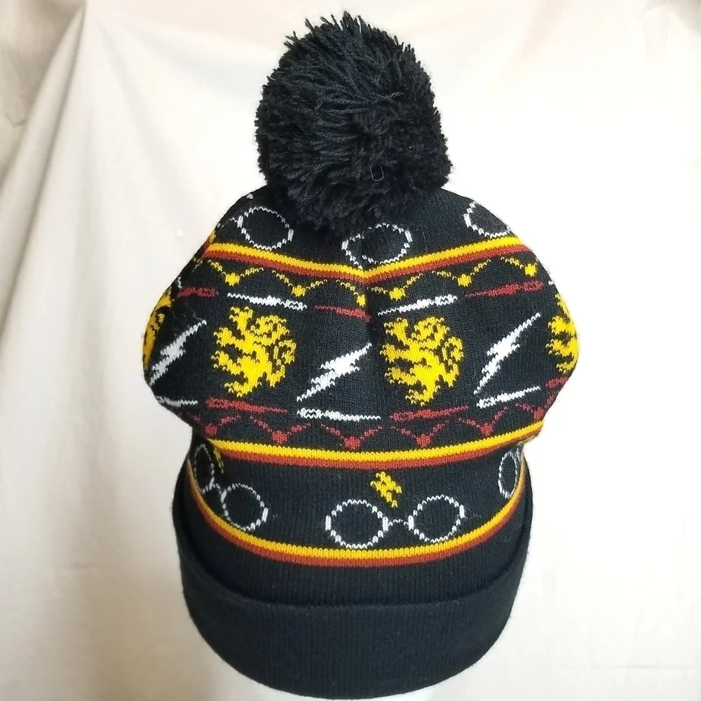 Harry Potter Gryffindor Logo Pompom Knitted Beanie Hat, O/S